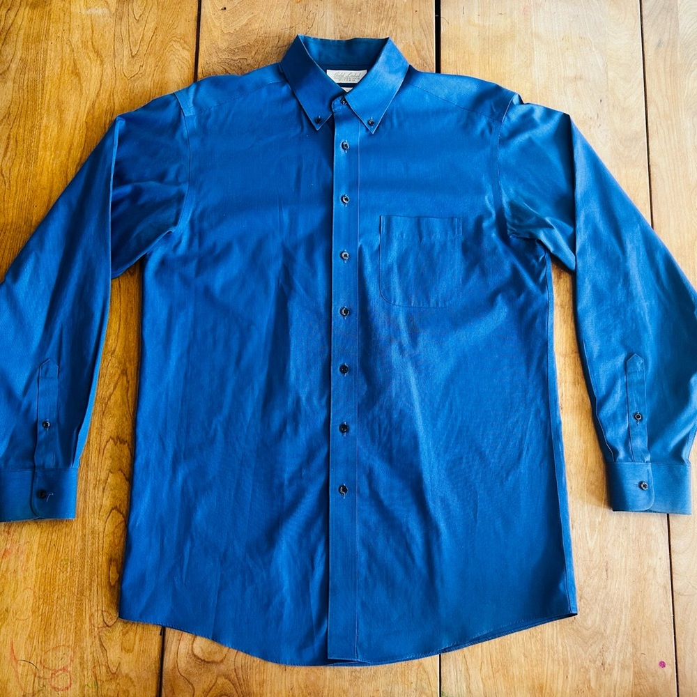 Gold Label Roundtree & Yorke Blue Dress Shirt - 16 / 35 / Large Men’s